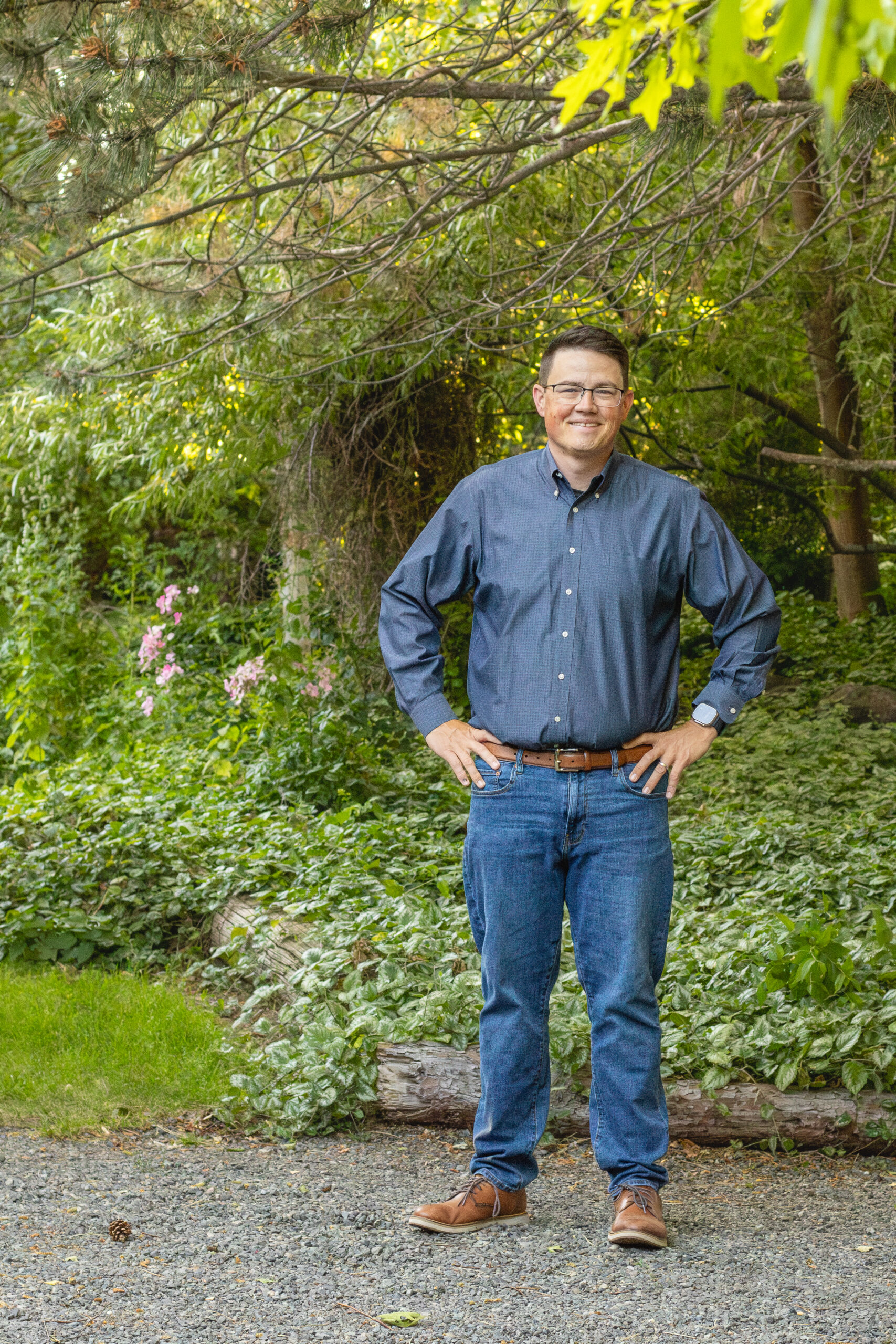 Full-length park portrait of Chris Corry